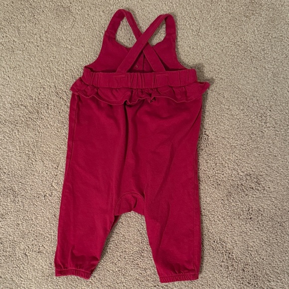 Berry Colored Ruffle Jumpsuit - Picture 2 of 3